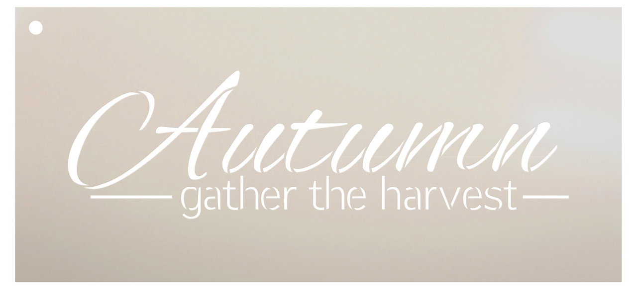 Autumn Stencil - Gather the Harvest by StudioR12 -  Fall Word Art - 14" x 6" - STCL2185_2