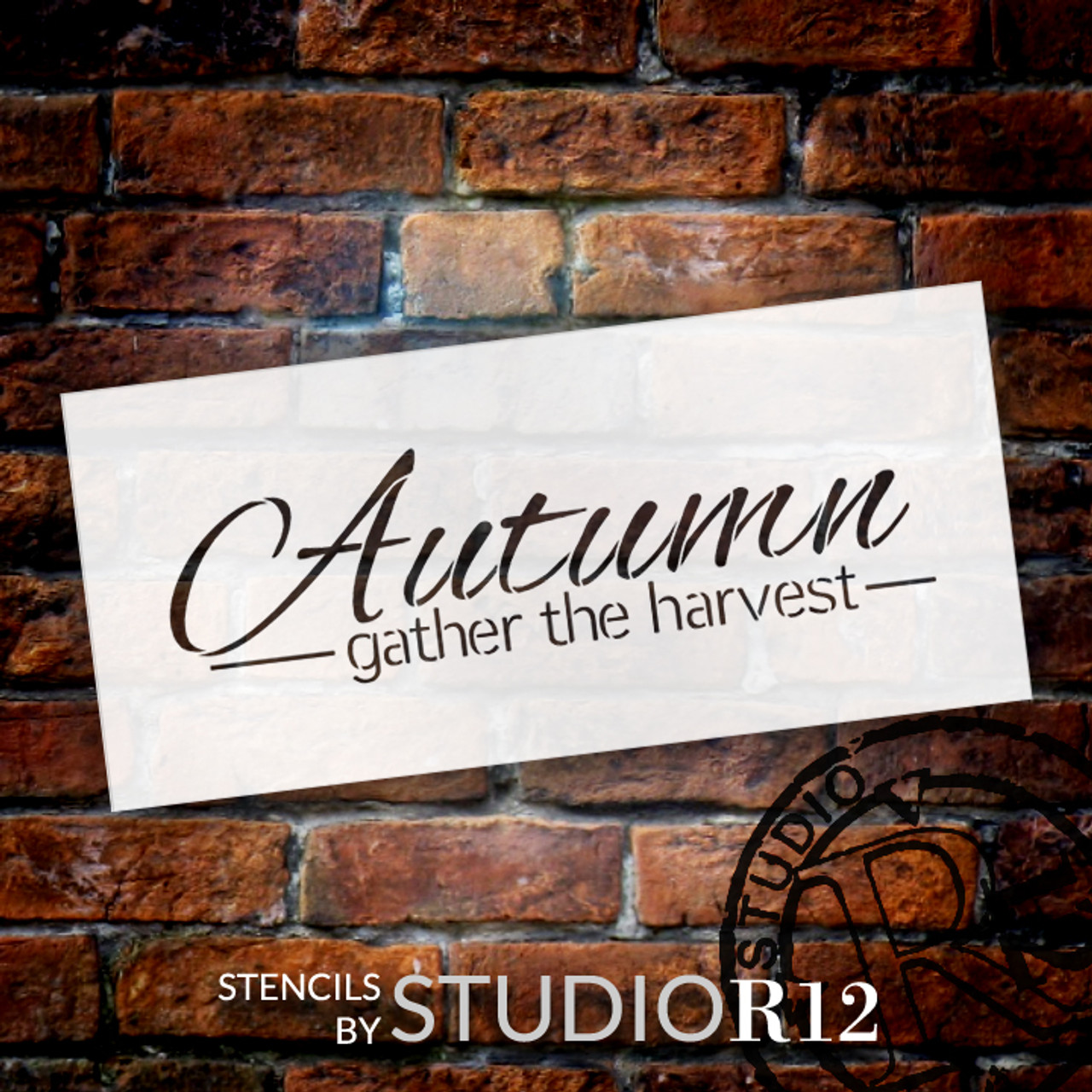 Autumn Stencil - Gather the Harvest by StudioR12 -  Fall Word Art - 17" x 7" - STCL2185_3