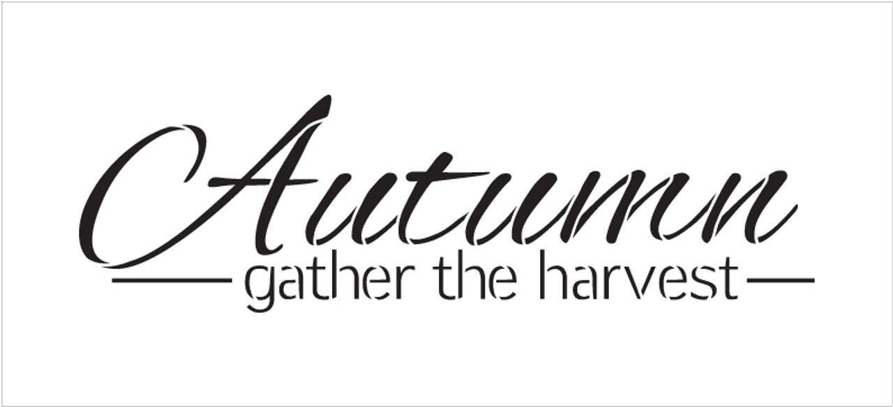 Autumn Stencil - Gather the Harvest by StudioR12 -  Fall Word Art - 24" x 9" - STCL2185_5
