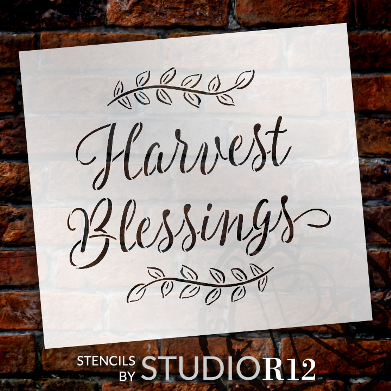 Harvest Blessings Stencil by StudioR12 -  Fall Word Art - 11" x 10" - STCL2263_1