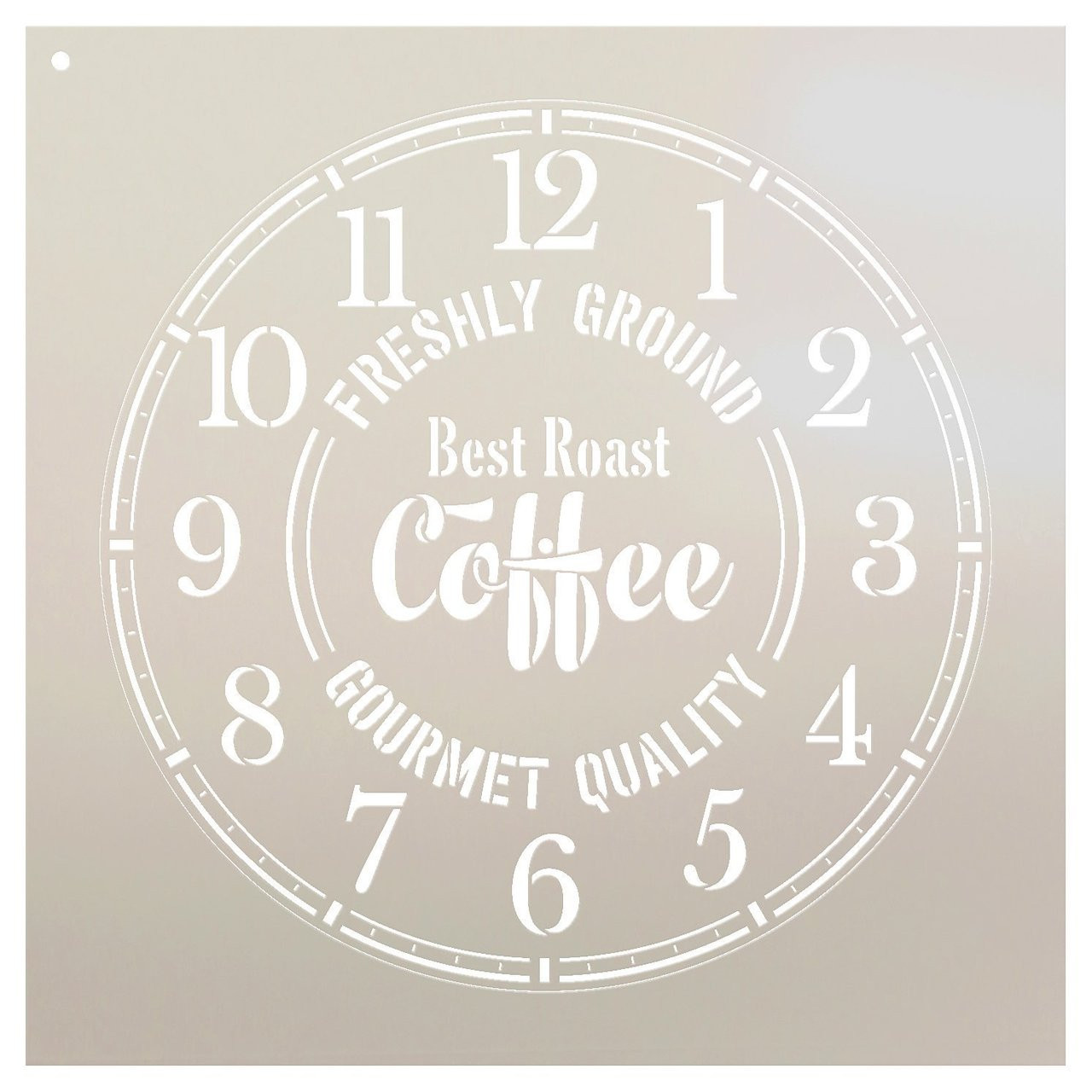 Round Coffee Clock Stencil Small to Extra Large - DIY Painting Wood Clocks Rustic Farmhouse Country Home Decor for Walls - Select Size (20" (2 Parts))