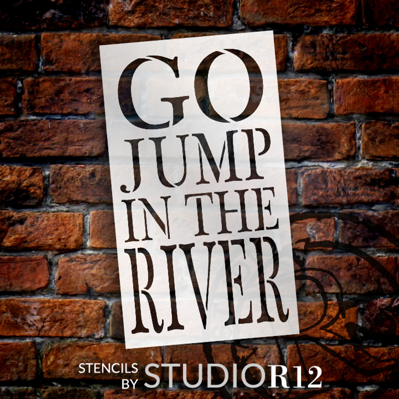 Go Jump In The River Stencil by StudioR12 -  Summer Word Art - 12" x 21" - STCL2417_4