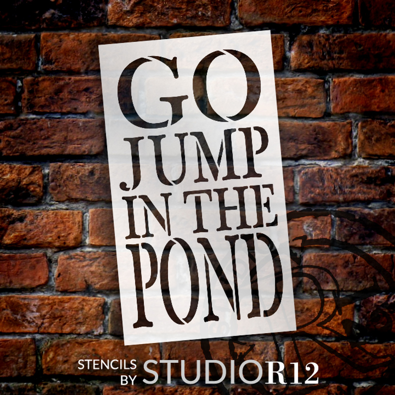 Go Jump In The Pond Stencil by StudioR12 -  Summer Word Art - 14" x 24" - STCL2419_5