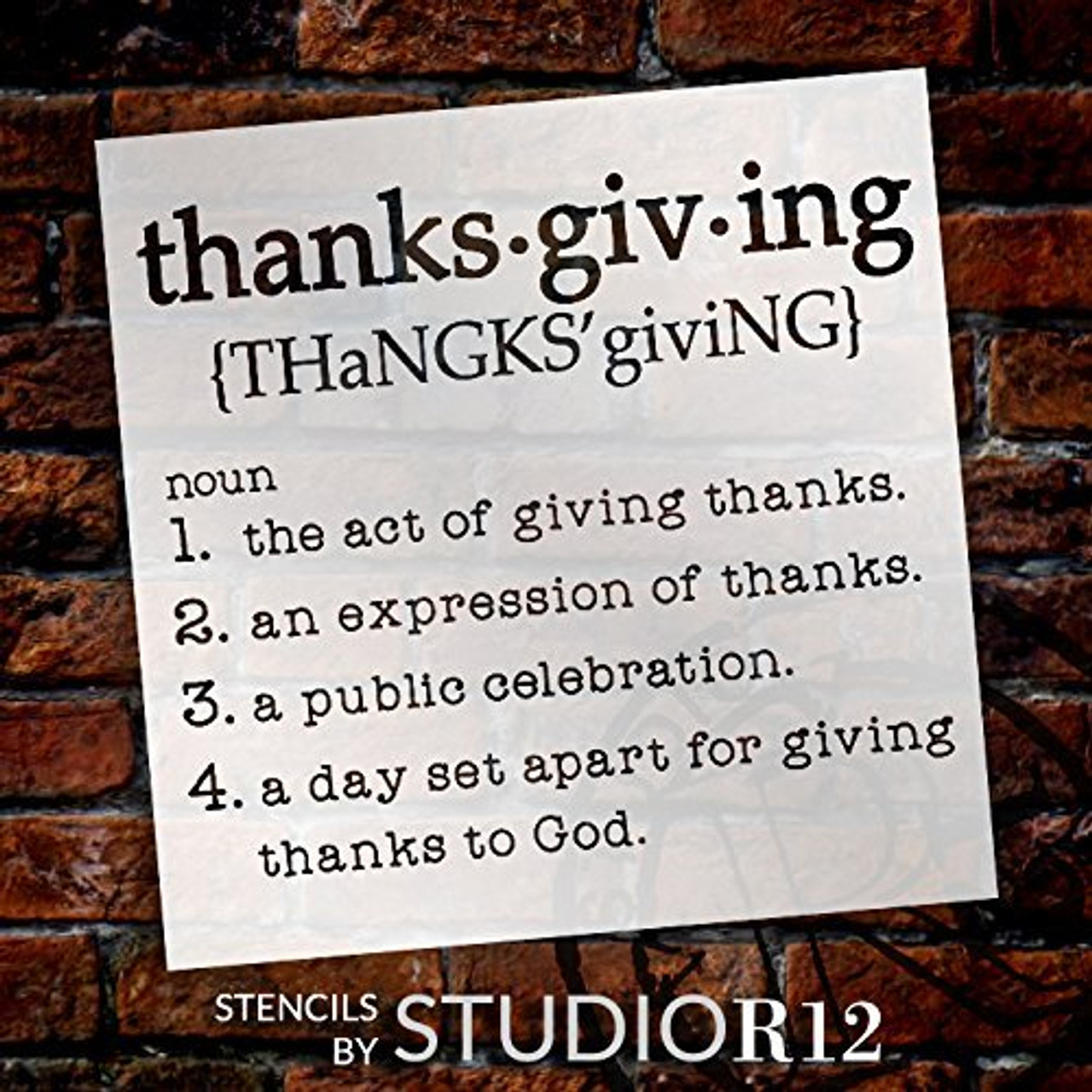 Thanksgiving Definition By StudioR12 | Reusable Word template for Painting on Wood Signs | DIY Home Decor Thanksgiving - Fall -Autumn | Faith - Inspiration | Chalk Mixed Media |Select Size