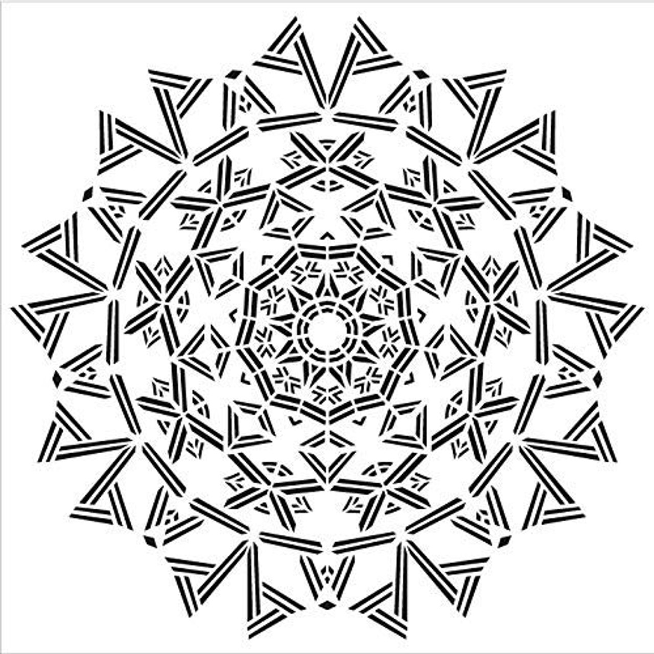 Mandala - Triangles - Complete Stencil by StudioR12 | Reusable Mylar Template | Use to Paint Wood Signs - Pallets - Pillows - Wall Art - Floor Tile - Select Size