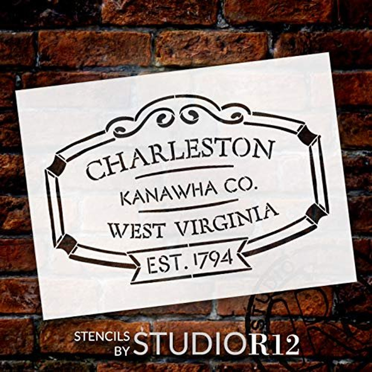 Charleston Feed Sack Art Stencil by StudioR12 | Reusable Mylar Template | Use to Paint Wood Signs - Pallets - Feed Sack - DIY Country Decor - Select Size