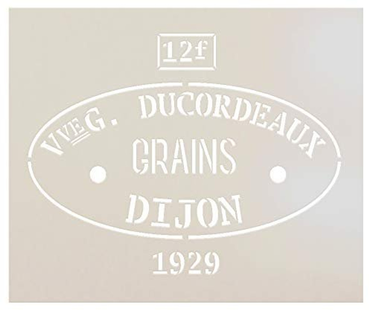Ducordeaux Dijon Grains Feed Sack Art Stencil by StudioR12 | Reusable Mylar Template | Use to Paint Wood Signs - Pallets - Feed Sack - DIY Country Decor - Select Size