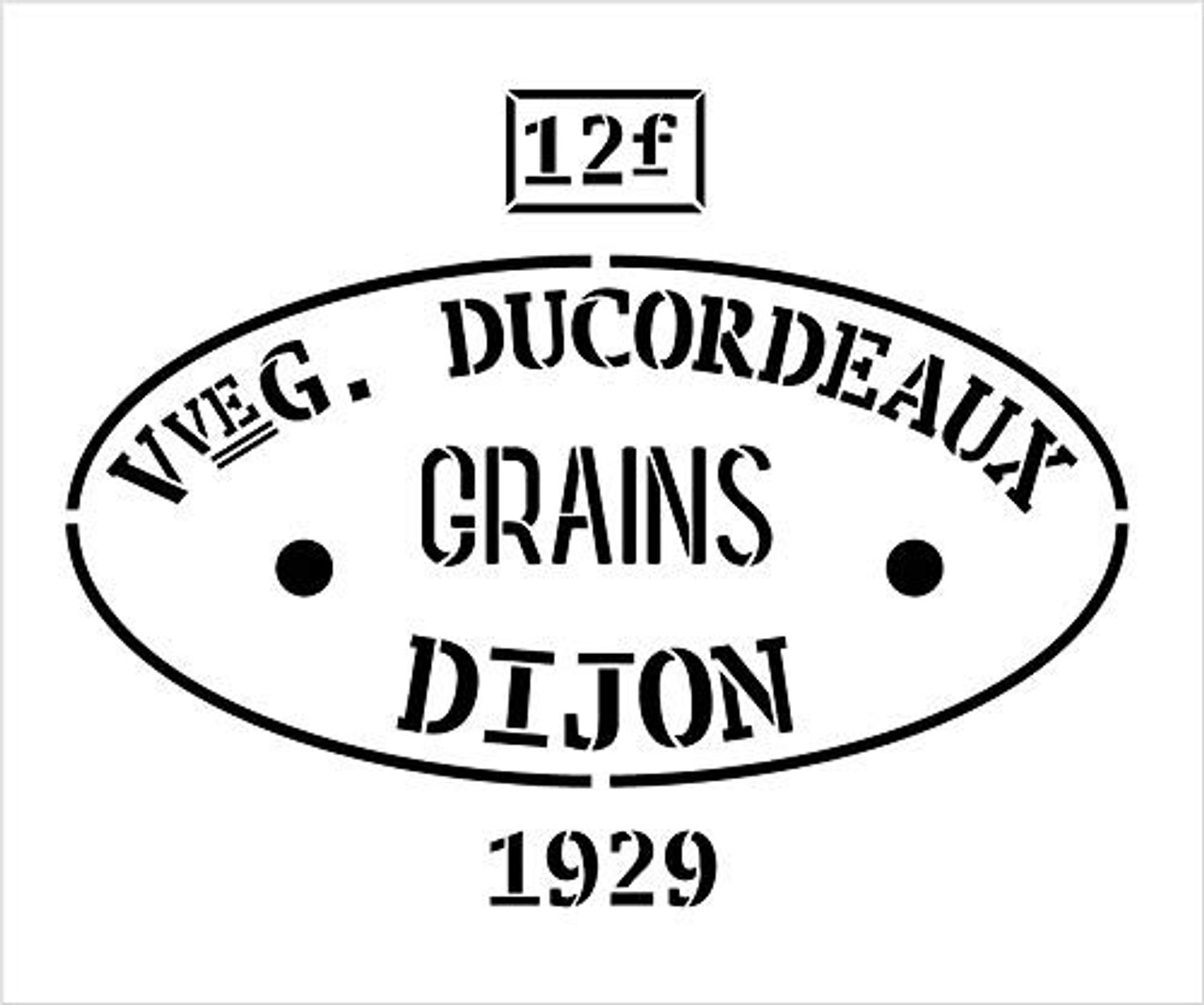 Ducordeaux Dijon Grains Feed Sack Art Stencil by StudioR12 | Reusable Mylar Template | Use to Paint Wood Signs - Pallets - Feed Sack - DIY Country Decor - Select Size