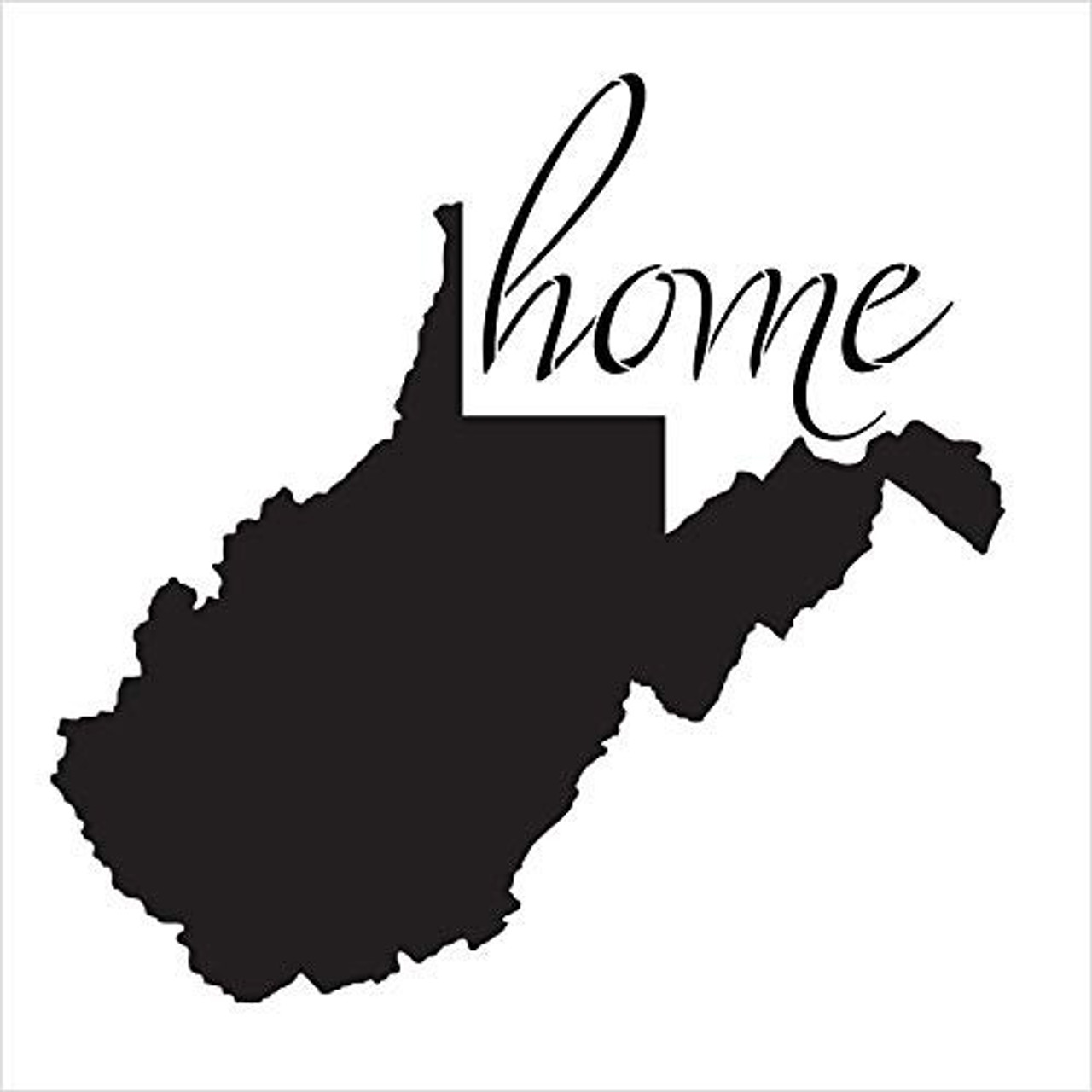 Home - West Virginia - State Stencil - by StudioR12 | Reusable Mylar Template | Use to Paint Wood Signs - Pallets - Pillows - T-Shirts - DIY Home Decor - Select Size (16" x 16")