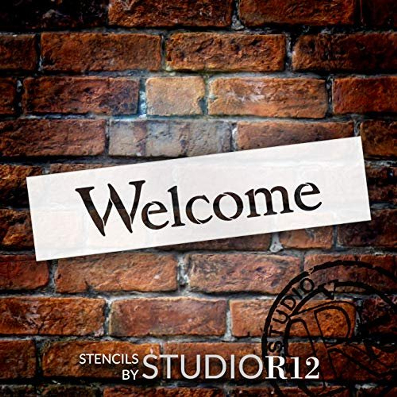 Welcome Sign Stencil by StudioR12 | Reusable Mylar Template | Use to Paint Wood Signs - Front Porch - Pallets - New Home - DIY Home Decor - Select Size