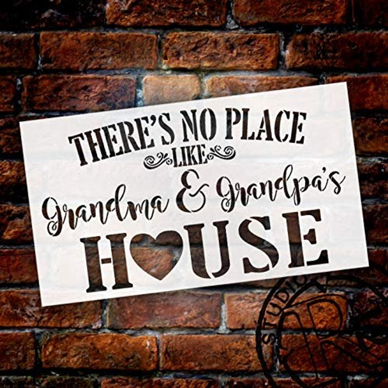 There is No Place Like Grandma and Grandpa's House - by StudioR12 | Word Stencil - Reusable Mylar Template | Acrylic- Chalk - Mixed Media | Mothers Day - DIY Home Decor - STCL2654