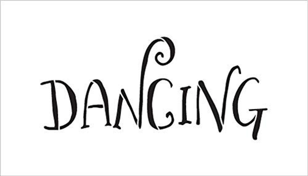 Wedding Sign Word - Dancing - Fancy Funky Stencil by StudioR12 | Reusable Mylar Template | Use to Paint Wood Signs - Pallets - Pillows - DIY Wedding Decor - Select Size