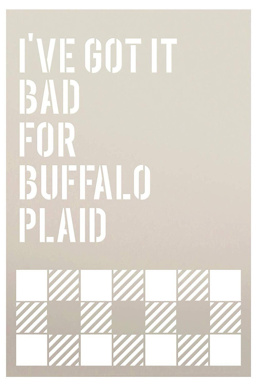 Got It Bad for Buffalo Plaid Check Square Stencil by StudioR12 | Painting Wood Sign | Furniture Totes Fabric | Lumberjack Pattern | Diagonal Large Square Pattern | DIY Home Decor - Choose Size