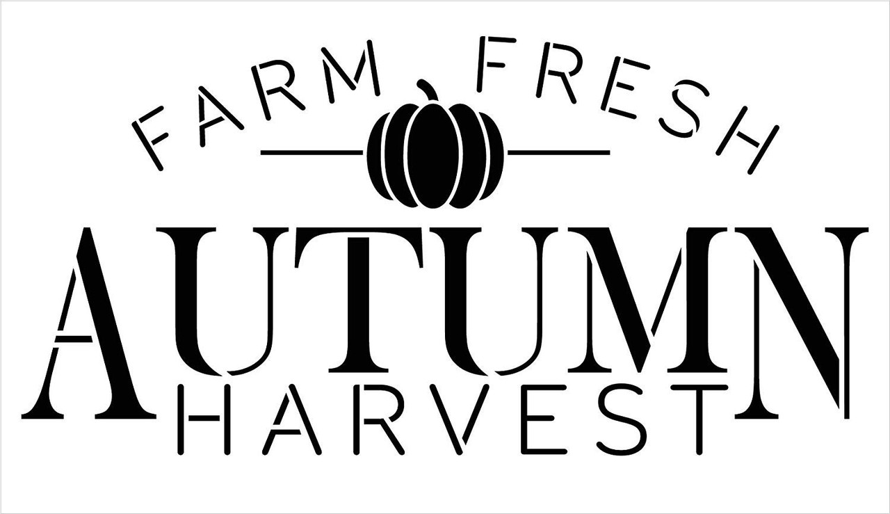 Farm Fresh Autumn Harvest Small Pumpkin Stencil by StudioR12 | Wood Signs | Word Art Reusable | Family Dining Room | Painting Chalk Mixed Media Multi-Media | DIY Home - Choose Size