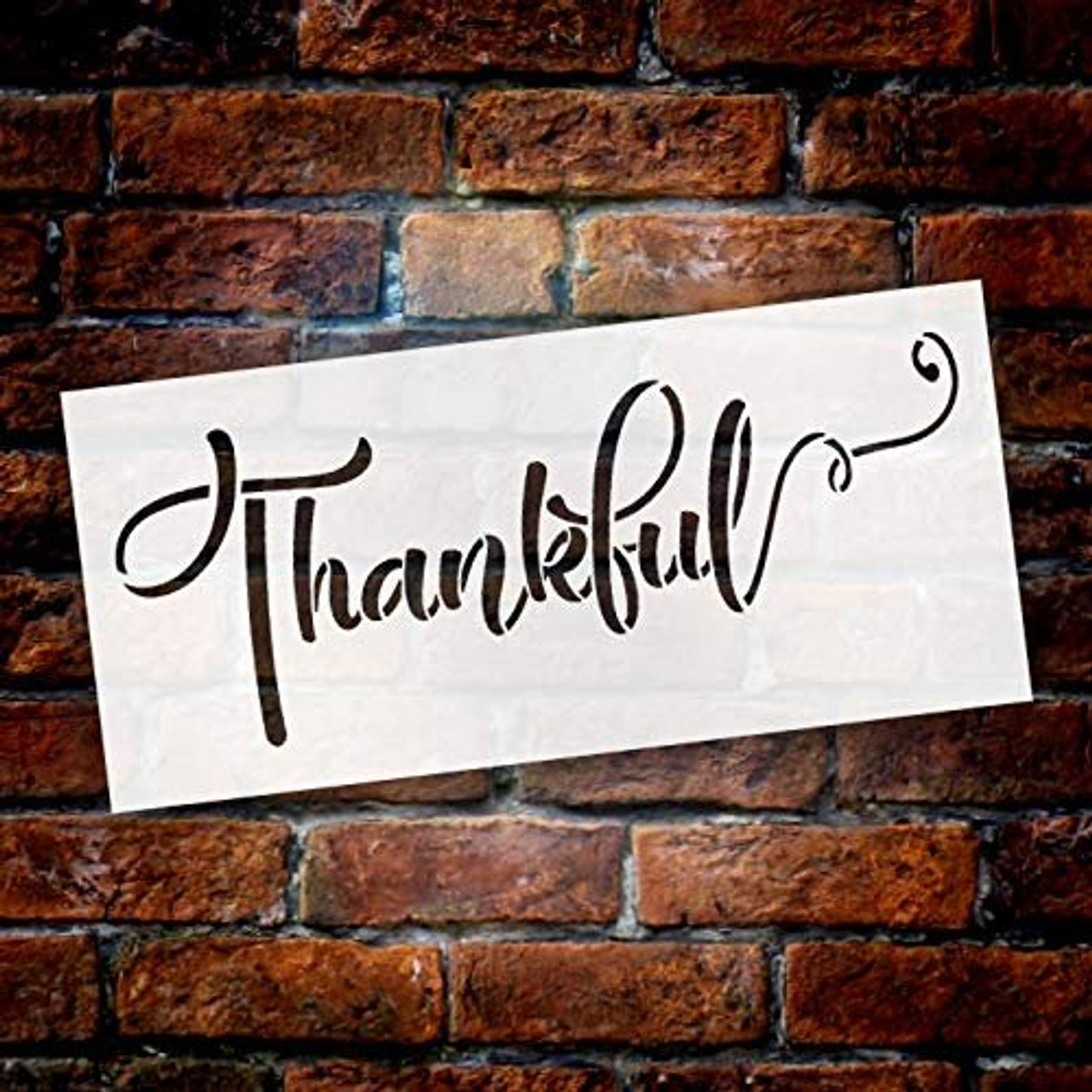 Thankful Fall Stencil by StudioR12 | Wood Sign | Reusable Mylar Template | Holiday Seasonal Display Wall Decor | Multi Layering Art Project | Journal Art Deco | DIY Home - Choose Size