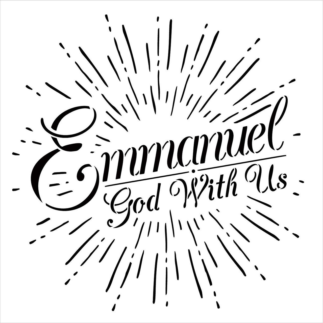 Emmanuel God with Us Stencil by StudioR12 | Christmas & Holiday | for Painting Wood Signs | Word Art Reusable | Family Dining Room | Chalk Mixed Multi-Media | DIY Home - Choose Size