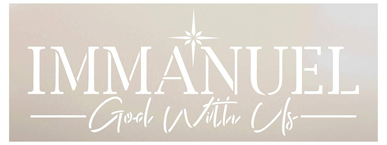 Immanuel God with Us Star Stencil by StudioR12 | Christmas & Holiday | for Painting Signs | Word Art Reusable | Family Room | Chalk Mixed Multi-Media | DIY Home - Choose Size