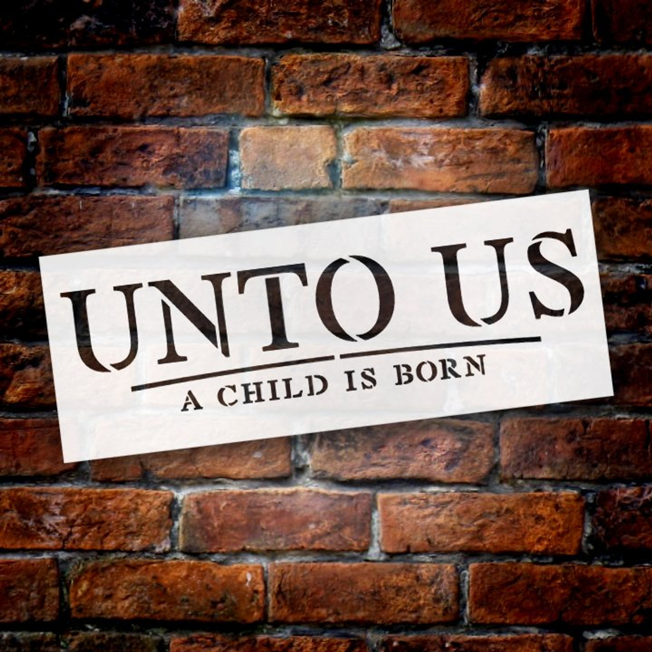 Unto Us A Child is Born Christmas Holiday Stencil by StudioR12 | Wood Signs | Word Art Reusable | Family Dining Room | Painting Chalk Mixed Multi-Media | DIY Home - Choose Size