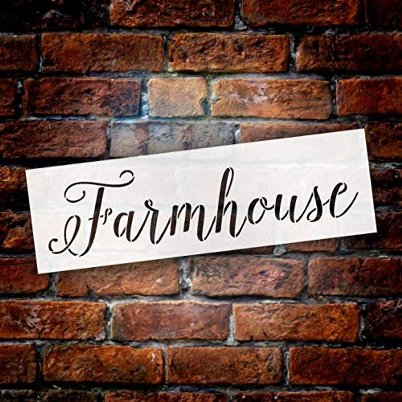 Farmhouse Word Stencil by StudioR12 | Wood Signs | Word Art - Reusable Mylar Template | Painting Chalk Mixed Media Multi-Media | Use for Journaling, DIY Home - Choose Size