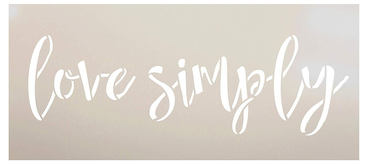 Love Simply Stencil by StudioR12 | Wood Signs | Rm Word Art - Reusable Mylar Template | Painting Chalk Mixed Media | Use for Wood Signs | DIY Home - Choose Size