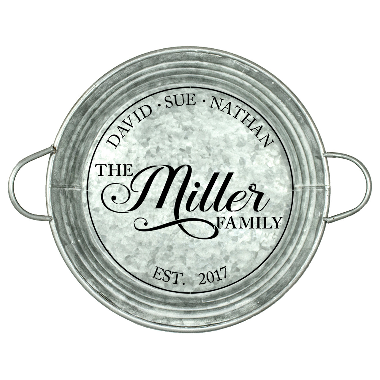Personalized Stencil | Family Name | Family Members| Established Date| 9.5" RoundSmall
