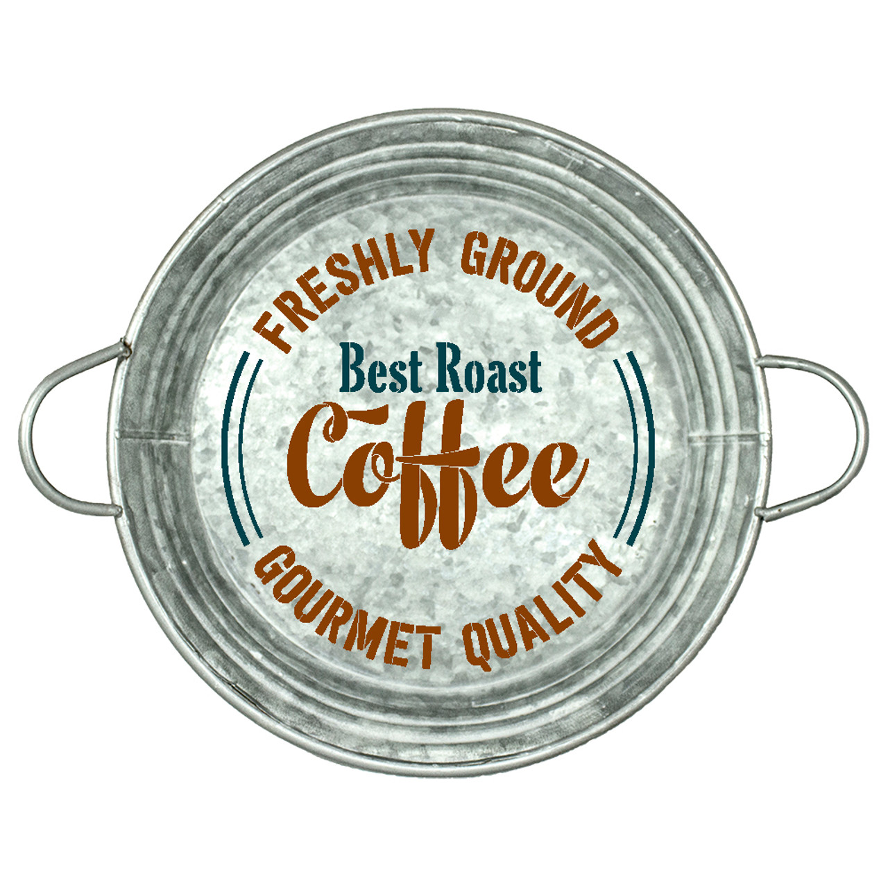 Best Roast Coffee | Freshly Ground | Gourmet Quality Stencil by StudioR12 | Coffee Art  | Reusable Mylar Template | 14" Round | Large