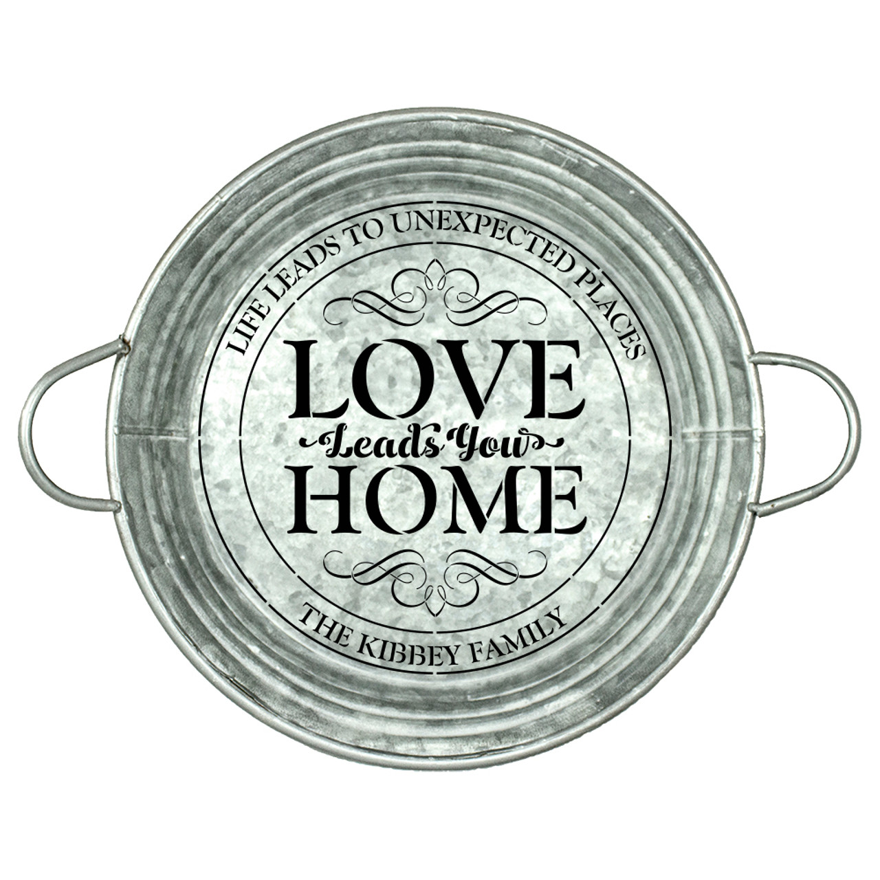 Personalized Stencil | Love Leads you Home | Family Name | 12 Inch Round | Medium