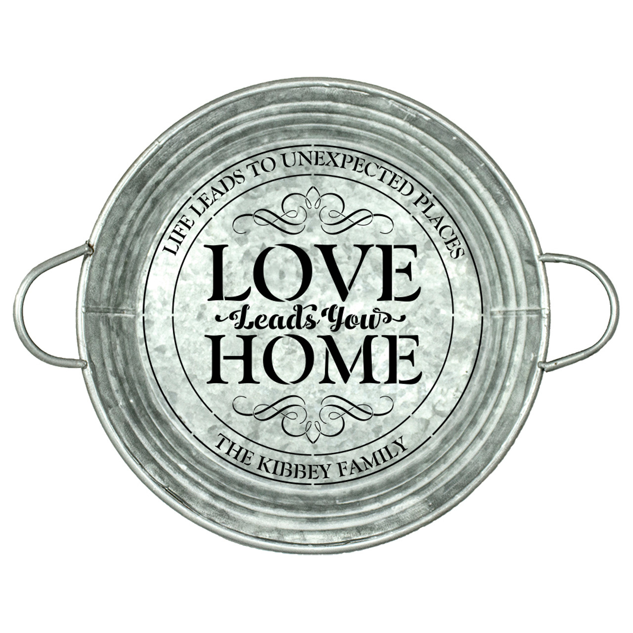 Personalized Stencil | Love Leads you Home | Family Name | 14 Inch Round | Large