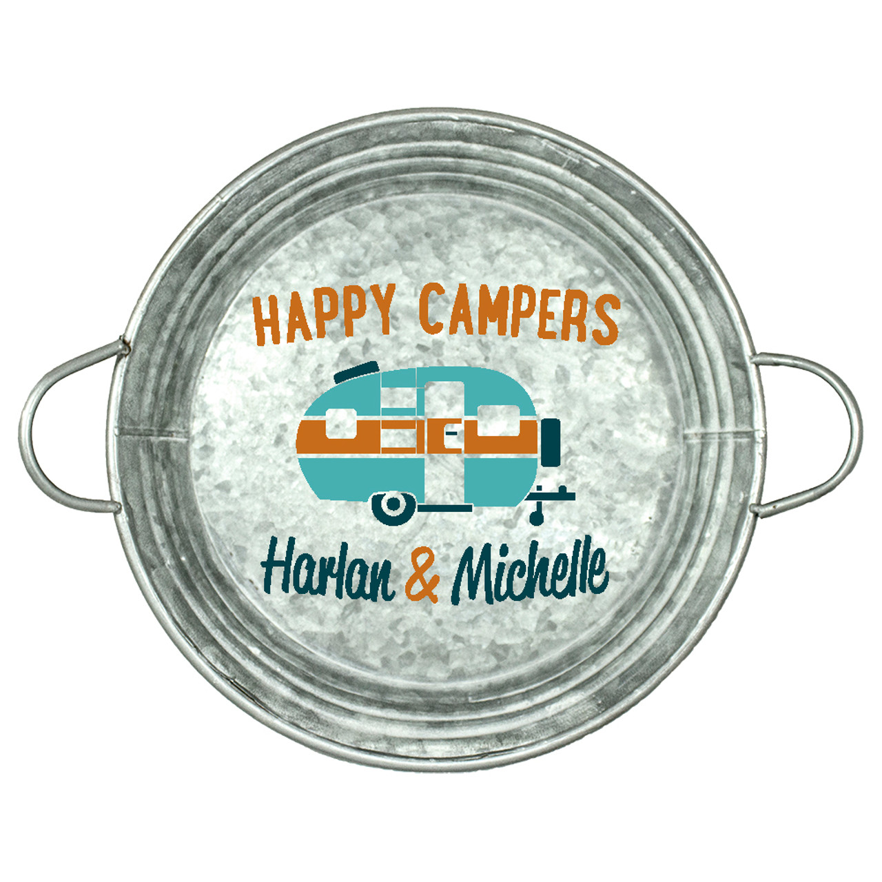 Personalized Stencil by StudioR12 | Happy Campers| Word Art Reusable Custom | 14" Round | DIY Decor | Anniversary Gift| Large