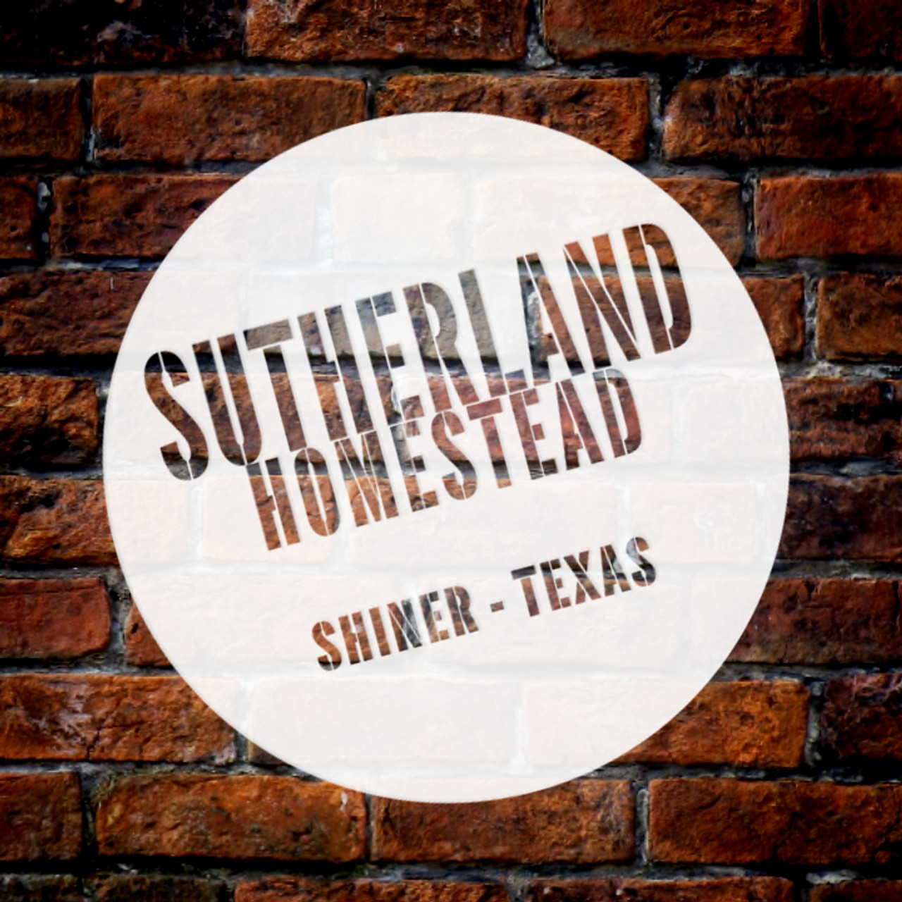 Personalized Stencil | Homestead | Family Name | City | State | 12" Round  | Medium