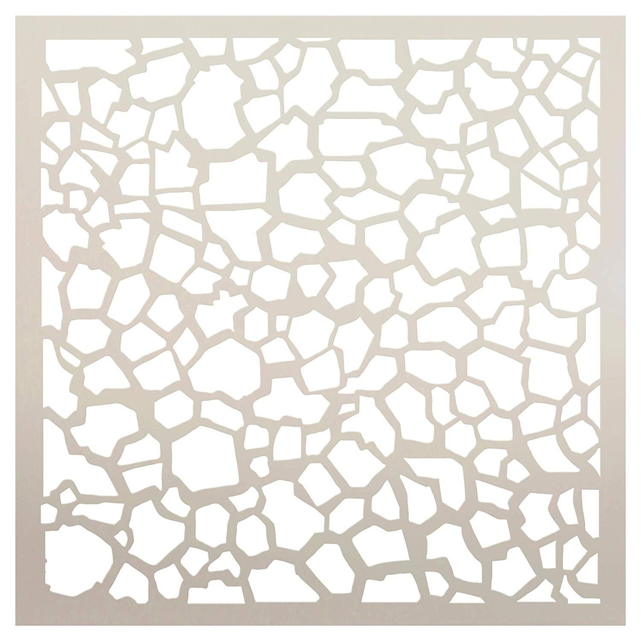 Multimedia Pebble Mosaic Wall Background Stencil StudioR12 | Reusable Mylar Template | for Cake Decorating | Multi Layering Art Projects | Journal Art Word | Wood | DIY Home - Choose Size