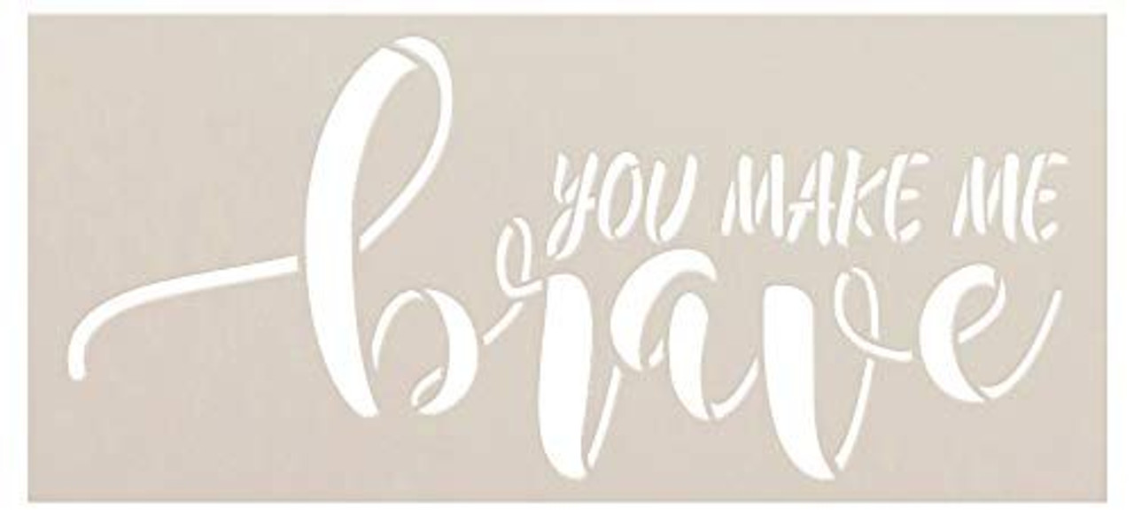 Psalm 138:3 Stencil by StudioR12 | You Make Me Brave | Craft Simple Cursive Christian Inspiration | DIY Gift Bible Verse Faith | Paint Wood Sign | Reusable Mylar Template | Select Size