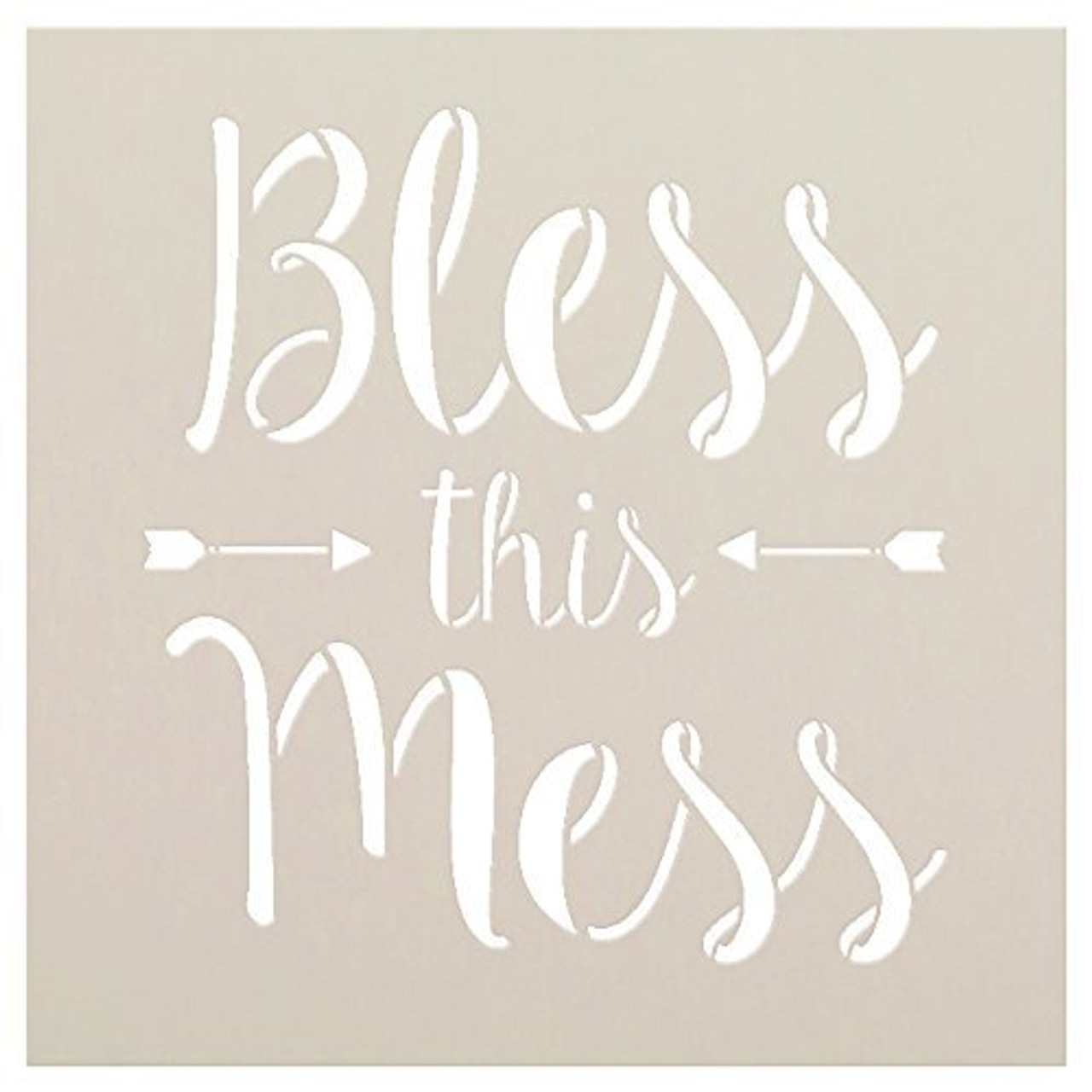 Bless This Mess Stencil by StudioR12 | Reusable Mylar Template | Use to Paint Wood Signs - Pallets - Wall Art - Pillow - DIY Home Decor - SELECT SIZE