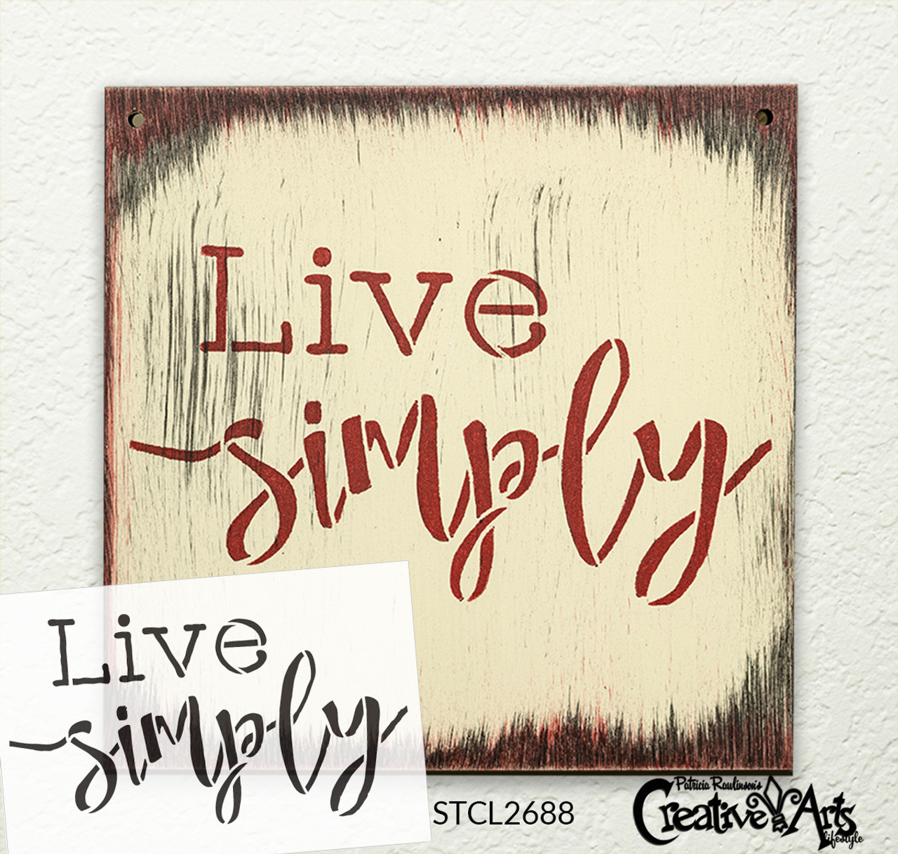 Live Simply Stencil by StudioR12 | Reusable Mylar Template | Use to Paint Wood Signs - Pallets - Walls - Pillows - DIY Simple Life Decor