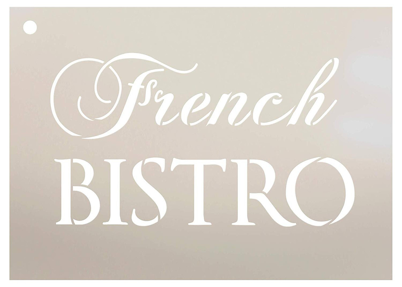 French Bistro Stencil by StudioR12 | Reusable Mylar Template | Use to Paint Wood Signs - Pallets - Walls - DIY Restaurant Decor - Select Size