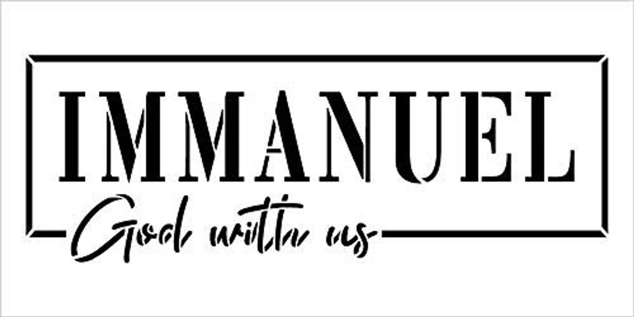 Immanuel Stencil by StudioR12 | God with Us Cursive Script Holiday Christmas Decor Bible Verse Word Art | Reusable Mylar Template | Paint Wood Signs | DIY Home Crafting | Select Size