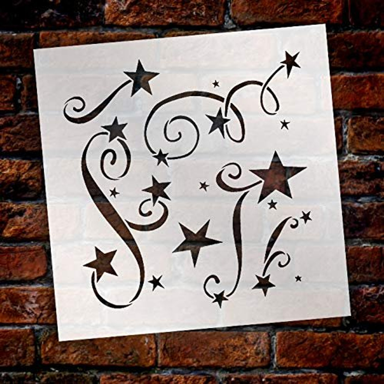 Holiday Stars Pattern Stencil by StudioR12 | DIY Christmas | Night Sky | Seasonal Gift | Craft Home Decor | Reusable Mylar Template | Paint Wood Sign - Select Size