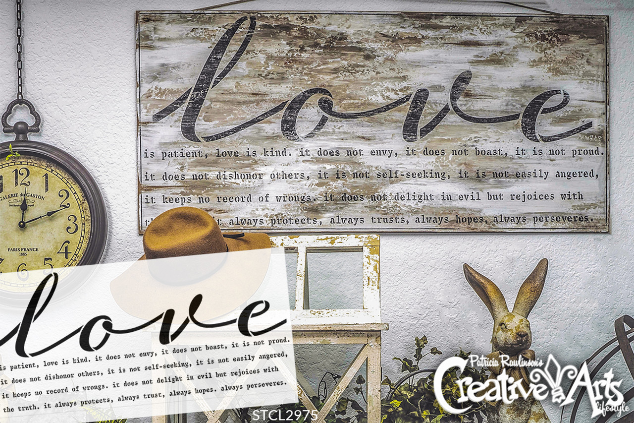 Love is Patient Jumbo 3-Part Stencil by StudioR12 | DIY Wedding & Faith Oversive Home Decor | Bible Verse | Craft & Paint | Extra Large