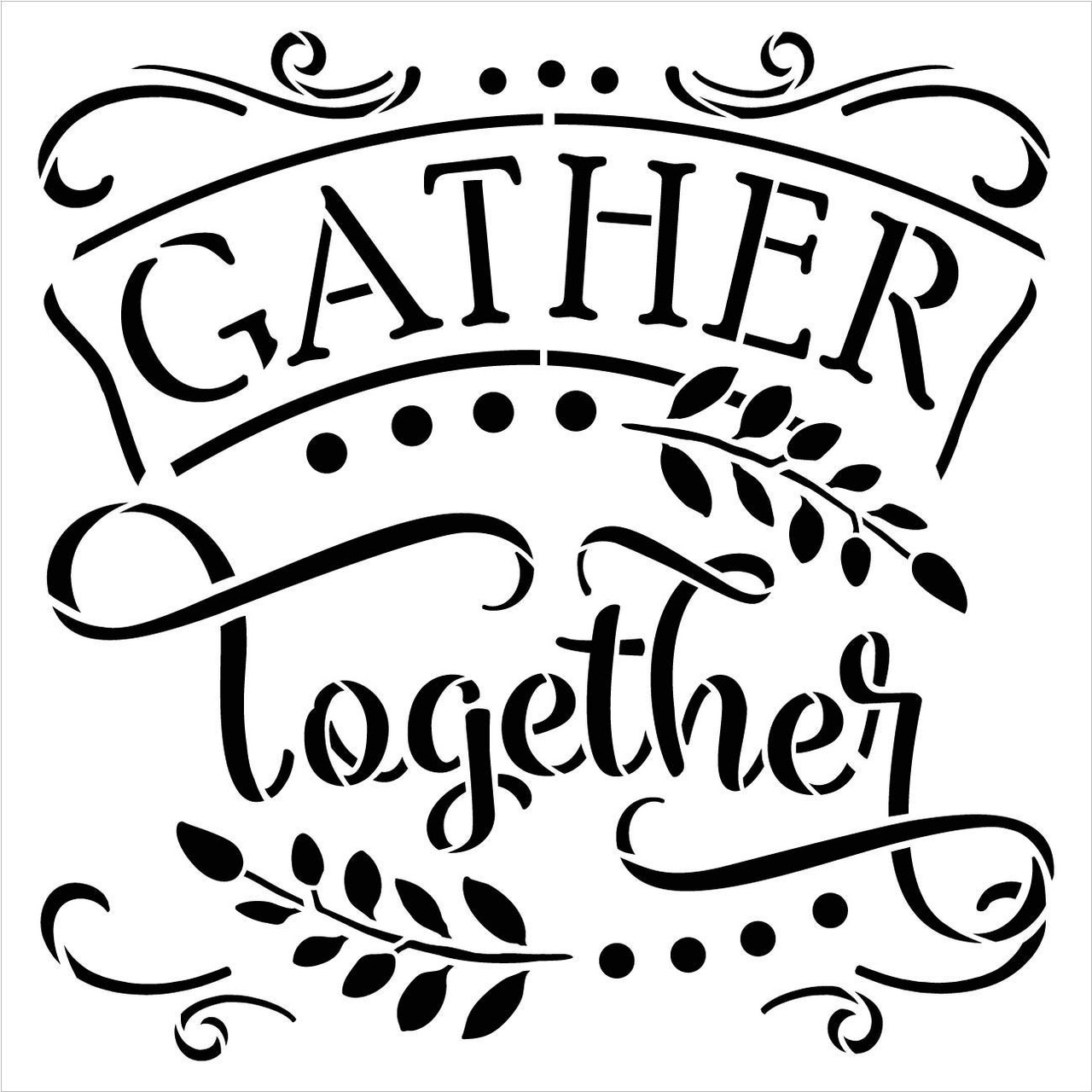 Gather Together Stencil by StudioR12 | DIY Farmhouse Fall & Autumn Home Decor | Paint Wood Signs | Reusable Template | Select Size