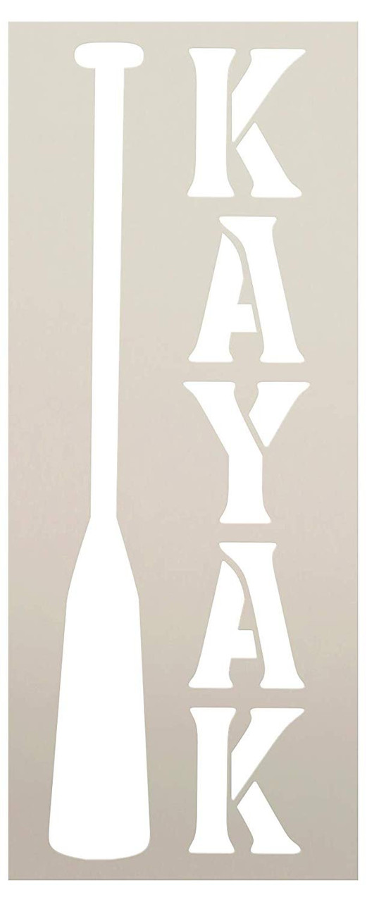 Vertical Kayak Stencil with Paddle by StudioR12 | DIY Lake & River Cabin Decor | Paint Wood Sign | Reusable Template | Select Size