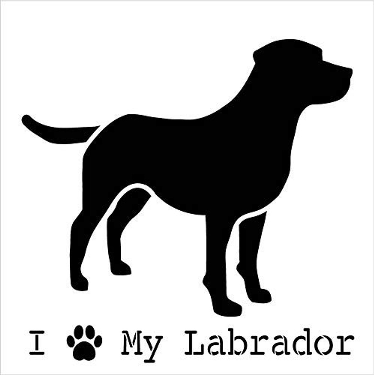 I Heart My Labrador with Paw Print Stencil by StudioR12 | Reusable Mylar Template | Paint Wood Sign | Craft Dog Lover Gift - Family - Friends | DIY Pet Home Decor | Select Size