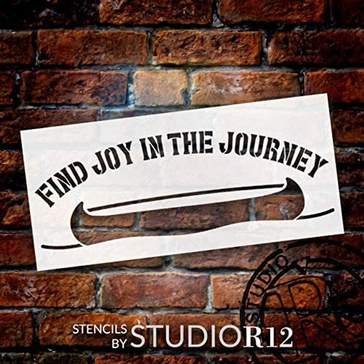 Find Joy in Journey Stencil by StudioR12 | DIY Canoe Home Decor | Craft & Paint Wood Sign | Reusable Mylar Template | Gift - Adventure - Children - Family | Select Size