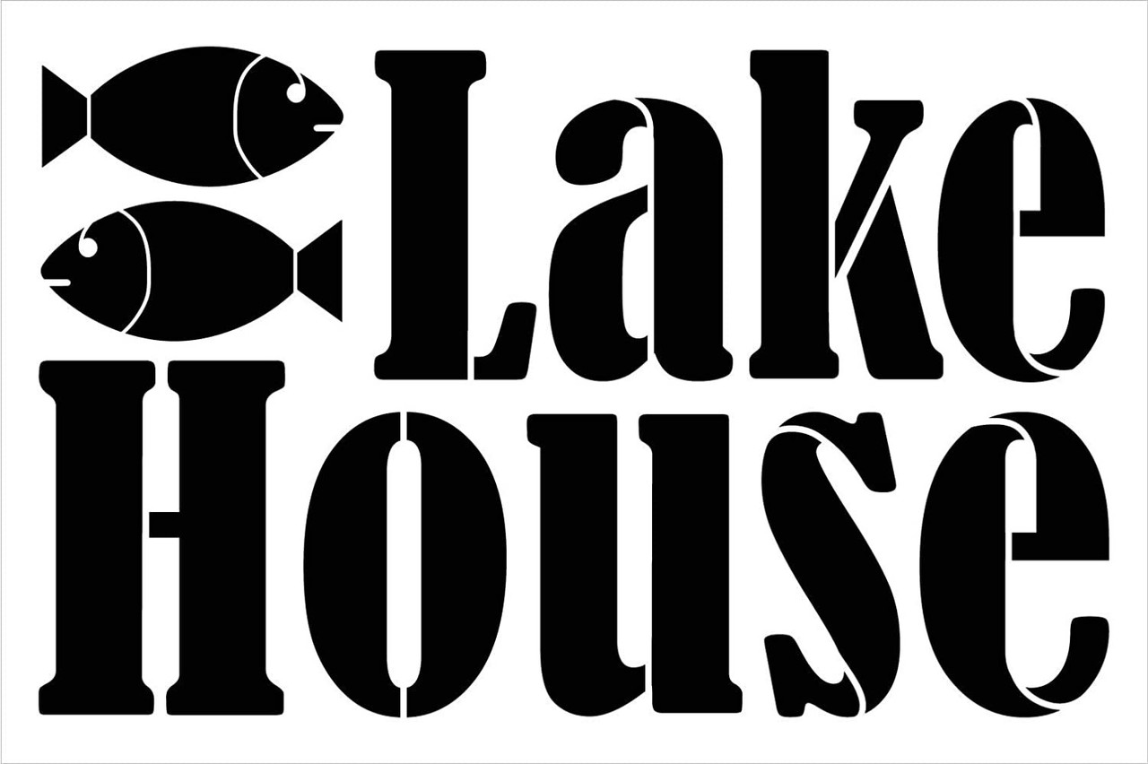 Lake House Stencil by StudioR12 | DIY Rustic Fishing Home Decor | Craft & Paint Wood Sign | Reusable Mylar Template | Vacation Nature Adventure Gift - Porch | Select Size