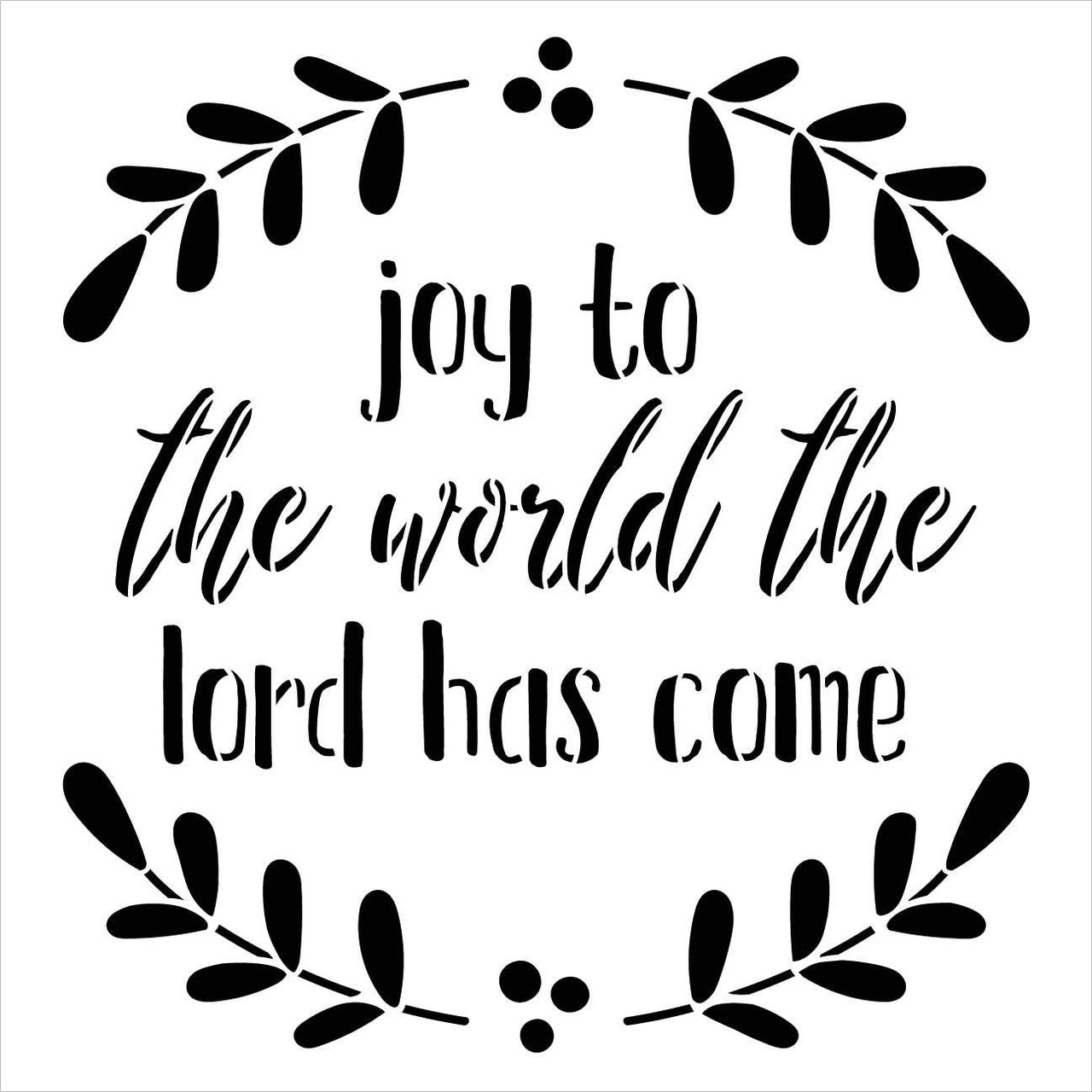 Joy to The World Stencil by StudioR12 | DIY Christmas Holiday Home Decor | Craft & Paint Wood Sign | Reusable Mylar Template | Winter Mistletoe Cursive Script | Select Size