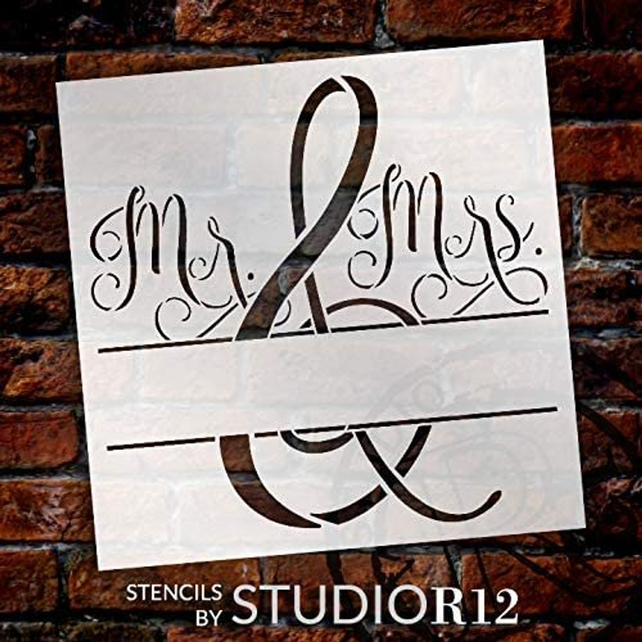 Mr & Mrs Stencil by StudioR12 | DIY Wedding Home Decor Gift | Personalize Add Your Name | Craft Paint Wood Sign | Reusable Mylar Template Select Size