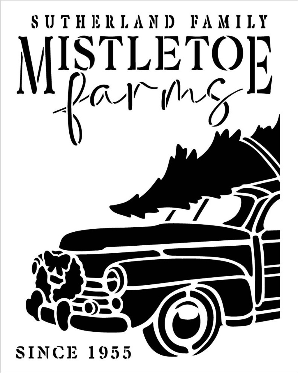 Family Mistletoe Farm Personalized 2-Part Stencil by StudioR12 | DIY Home Decor | Craft & Paint Wood Sign Reusable Mylar Template | 13.5 x 9.75 INCHES