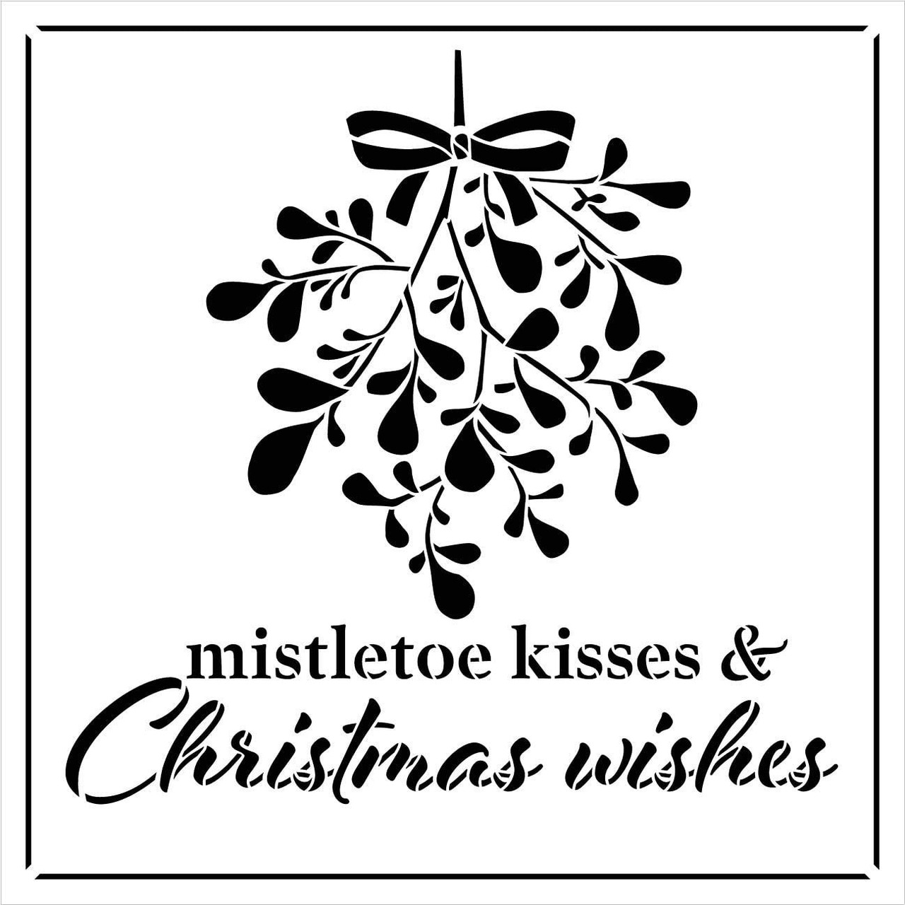 Mistletoe Kisses Christmas Wishes Stencil by StudioR12 | DIY Holiday Home Decor Gift | Craft & Paint Wood Sign | Reusable Mylar Template | Select Size