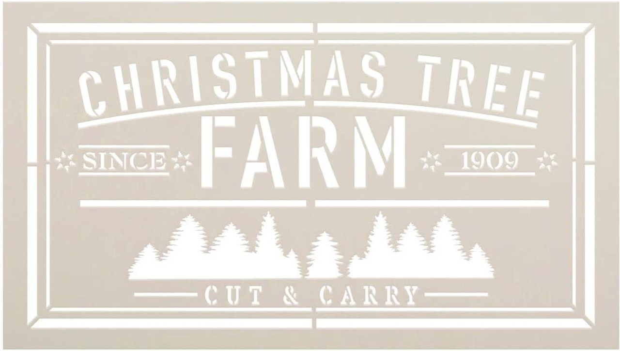 Christmas Tree Farm Since 1909 Cut & Carry Stencil by StudioR12 | DIY Home Decor Gift | Craft & Paint Wood Sign Reusable Mylar Template | Select Size (26.25 inches x 15 inches)