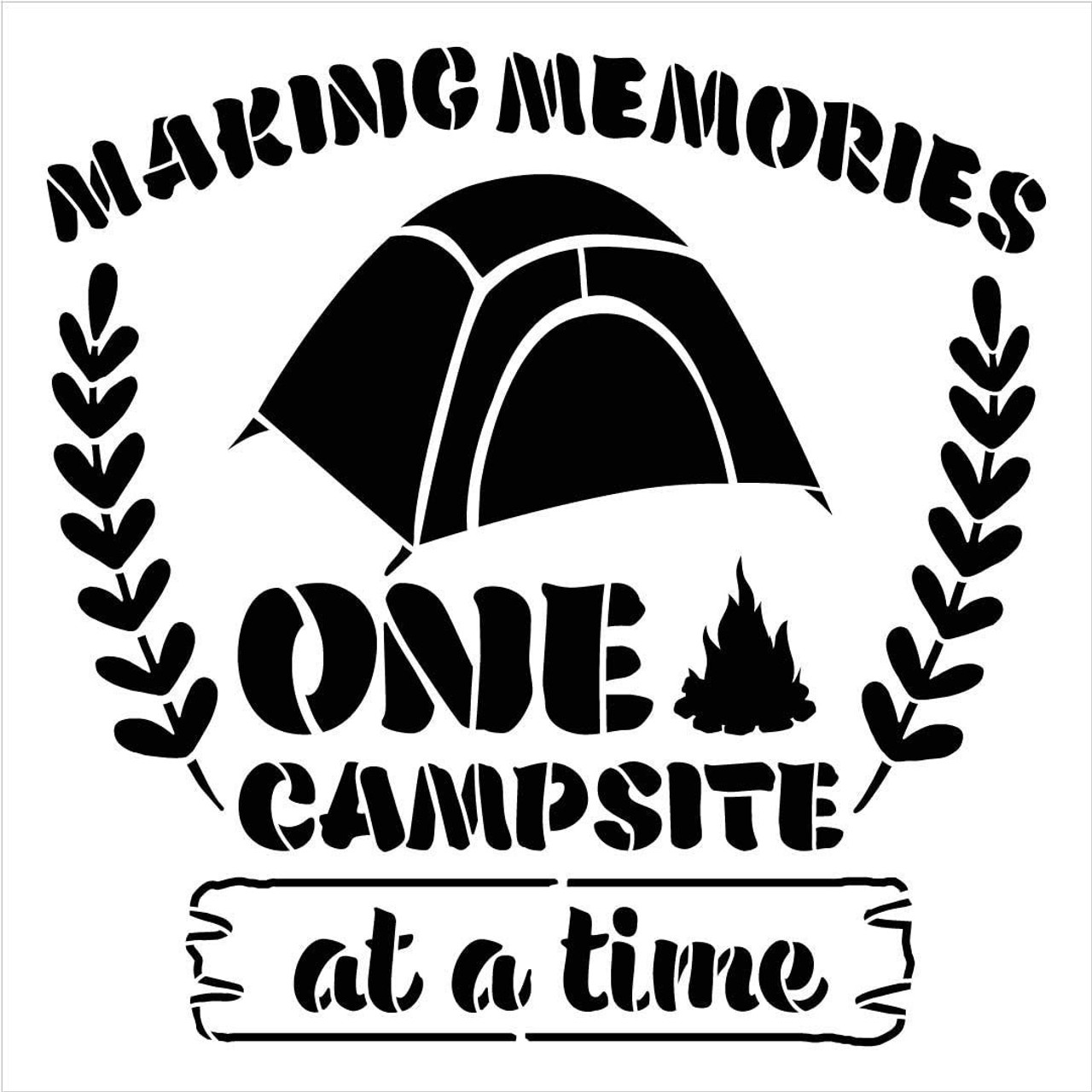 Making Memories One Campsite at A Time Stencil by StudioR12 | DIY Family Camping Home Decor | Craft & Paint Wood Signs | Select Size