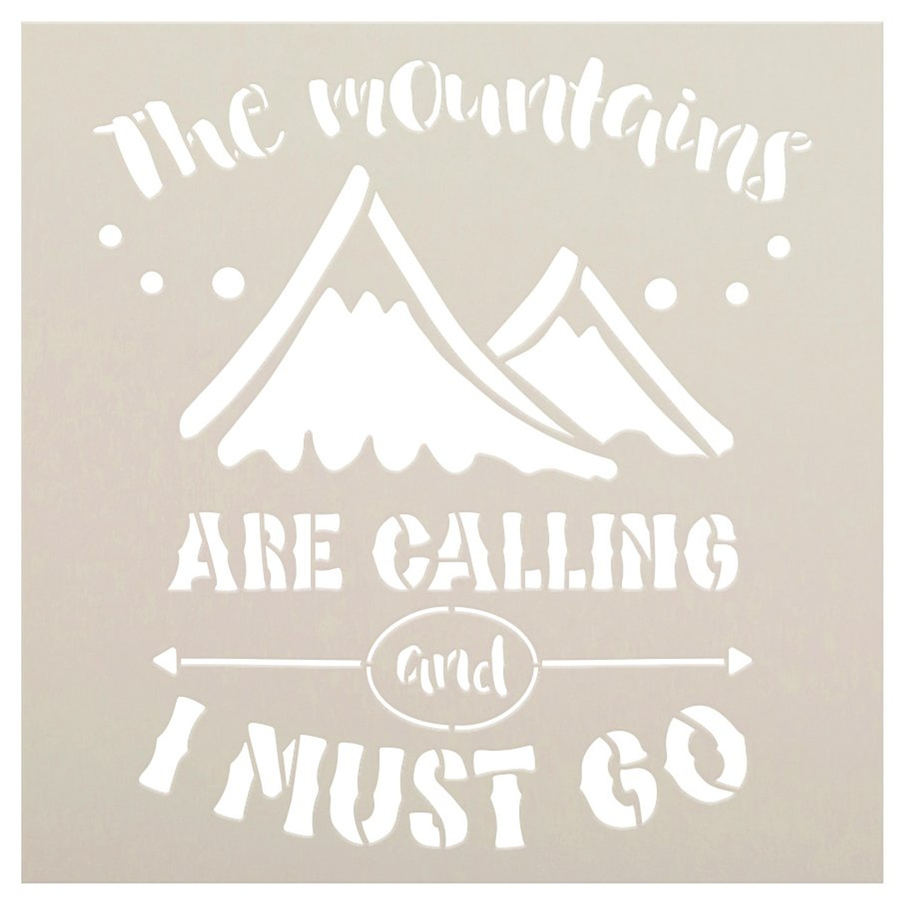 Mountains are Calling Stencil by StudioR12 | DIY Travel & Adventure Camper Home Decor | Craft & Paint Wood Signs | Select Size